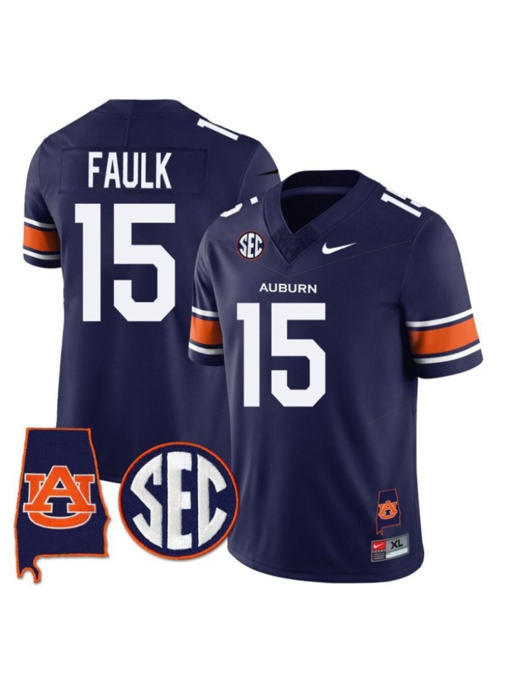 Adult Mens Keldric Faulk Navy Stitched Jersey Vapor